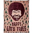 Calhoun Officially Licensed Bob Ross Happy Little Trees Plush Throw Blanket