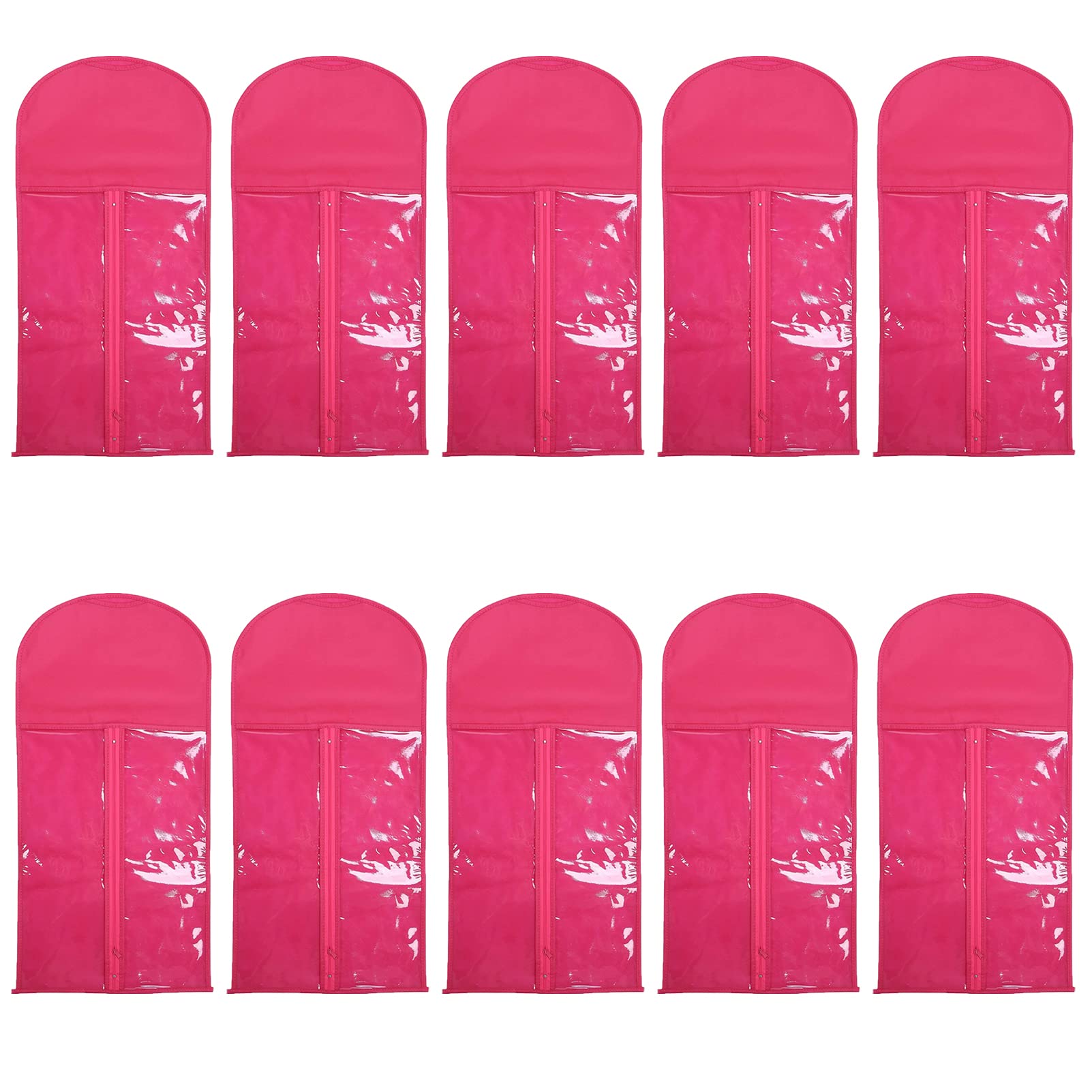 Wig Storage Bag Holder Case, Wigs Pouch Dust-Proof Organizer Protect for Professional Hair Extensions, Pack of 10 (Rosered) — image 1