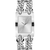 GUESS Women's Silver-Tone Multi-Chain Bracelet Watch