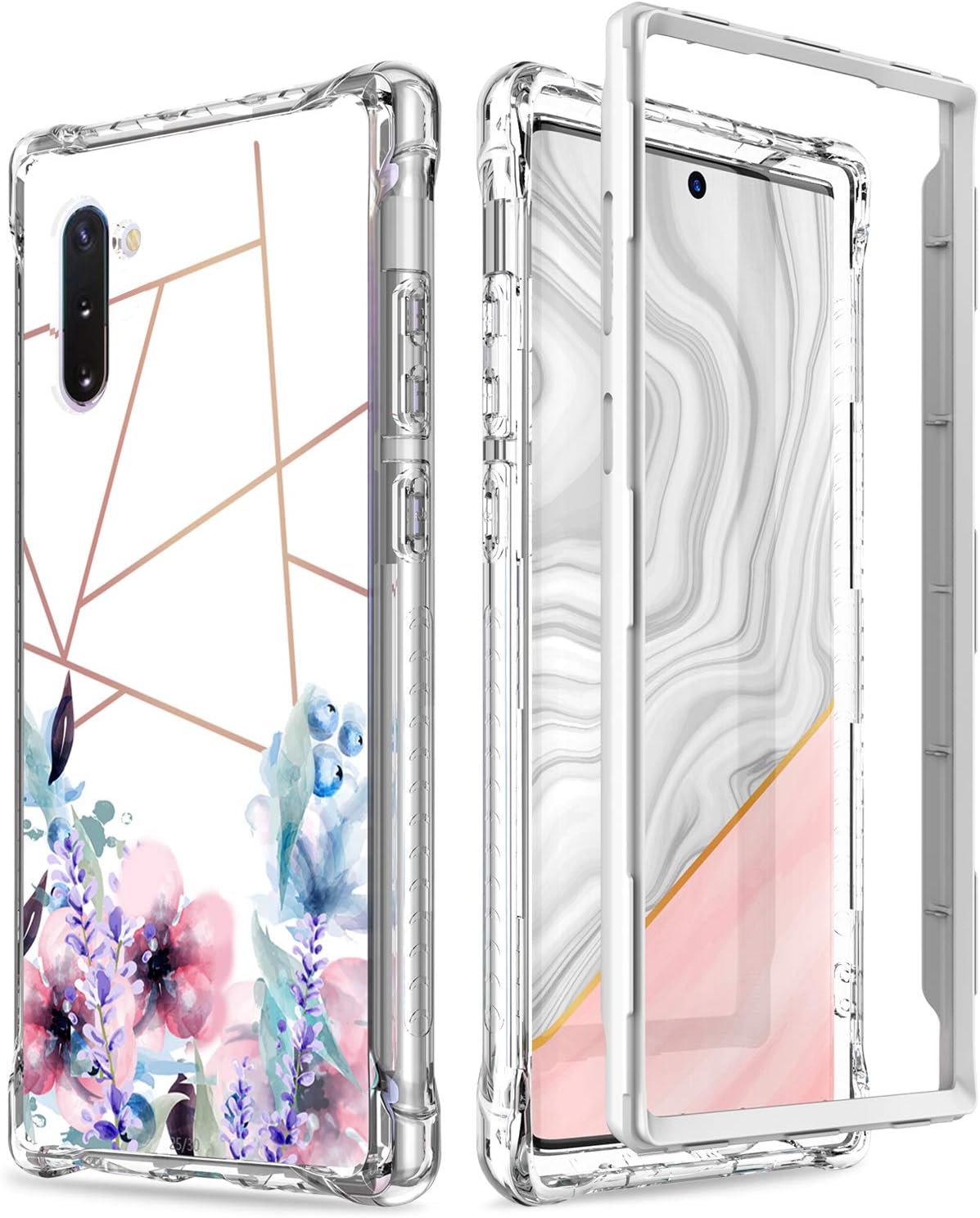 Digital Hutty Case for Galaxy Note 10,Elegant Slim Protective Case Without Built-in Screen Protector for Samsung Galaxy Note 10 2019 Release Flowers