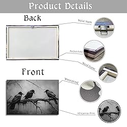 Dark Academia Canvas Wall Art Raven Picture Gothic