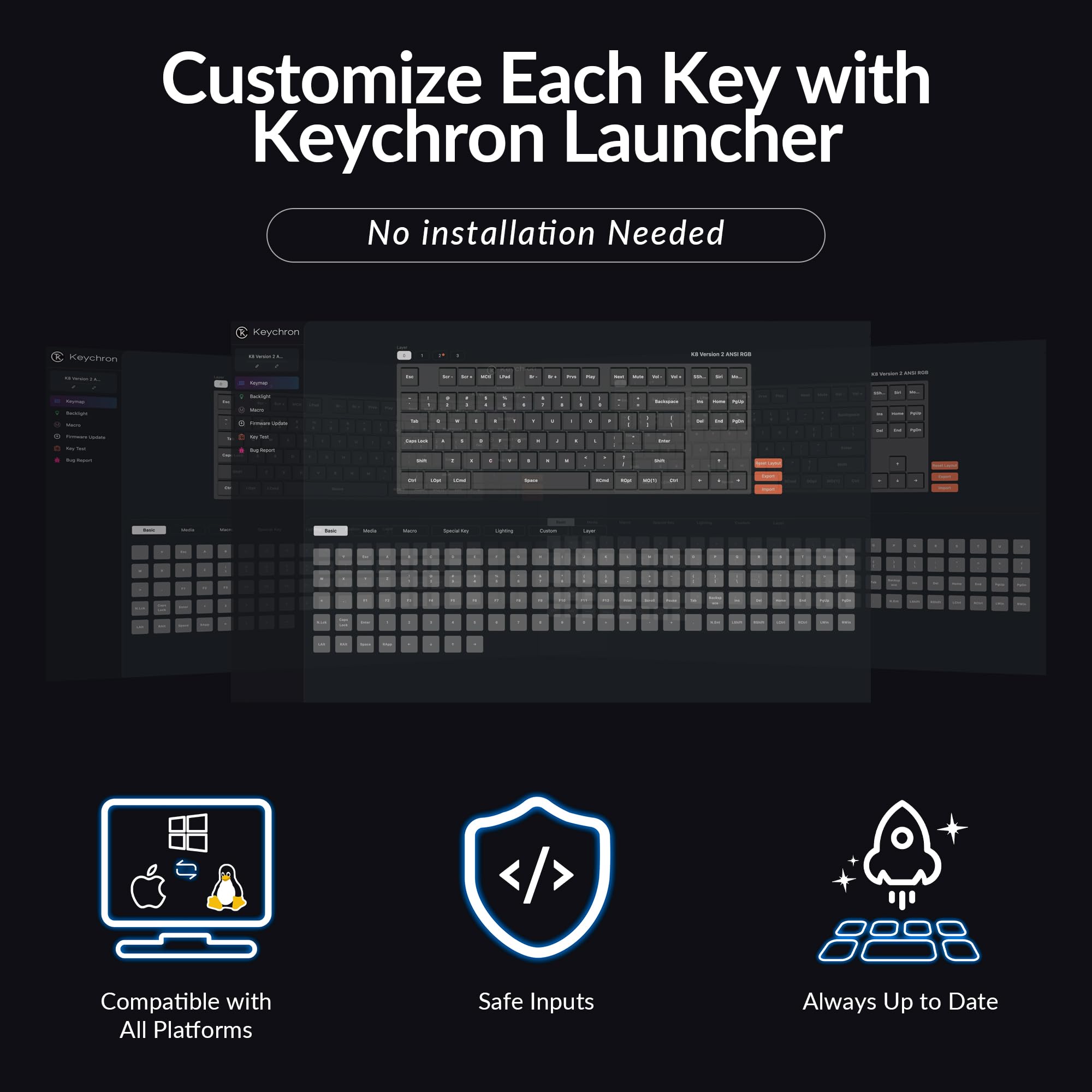 Keychron K8 Version 2 TKL Custom Wireless Mechanical Keyboard, QMK Programmable Bluetooth 5.2/Wired, RGB Backlit with Shine-Through PBT Keycaps, Super Brown Switch for Mac Windows Linux