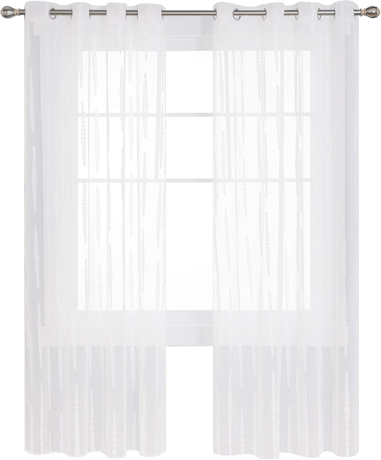 Deconovo Visillos para Cortinas Traslúsidas Salón Blancos Infantiles