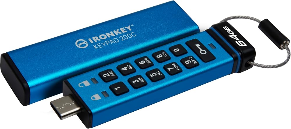 Kingston IronKey Keypad 200C Type-C USB Flash Drive FIPS 140-3 L3 HW Encrypted