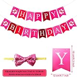 SUOXU Dog Birthday Bandana Hat Bow Tie Set Blue Pink 24.8 x 18.1 x 18.1 view 2