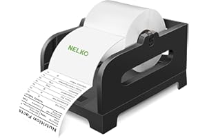 Nelko Label Holder, Thermal Label Holder for Rolls and Fan-Fold Labels, Shipping Label Roll Holder for Desktop Label Printer Shipping Supplies Industrial Labels Accessory for Home, Office (Black)