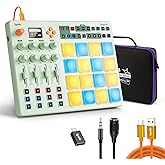 Midi Pad Controller, Portable Beat Maker Machine with Drum Pads, Beginners Beating Pad Velocity Sensitive, LED Display for Mu