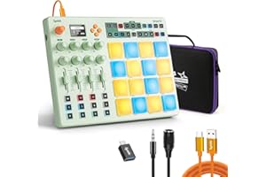 SYNIDO Midi Pad Controller, Portable Beat Maker Machine with Drum Pads, Beginners Beating Pad Velocity Sensitive, LED Display for Music Production (Wireless MIDI)