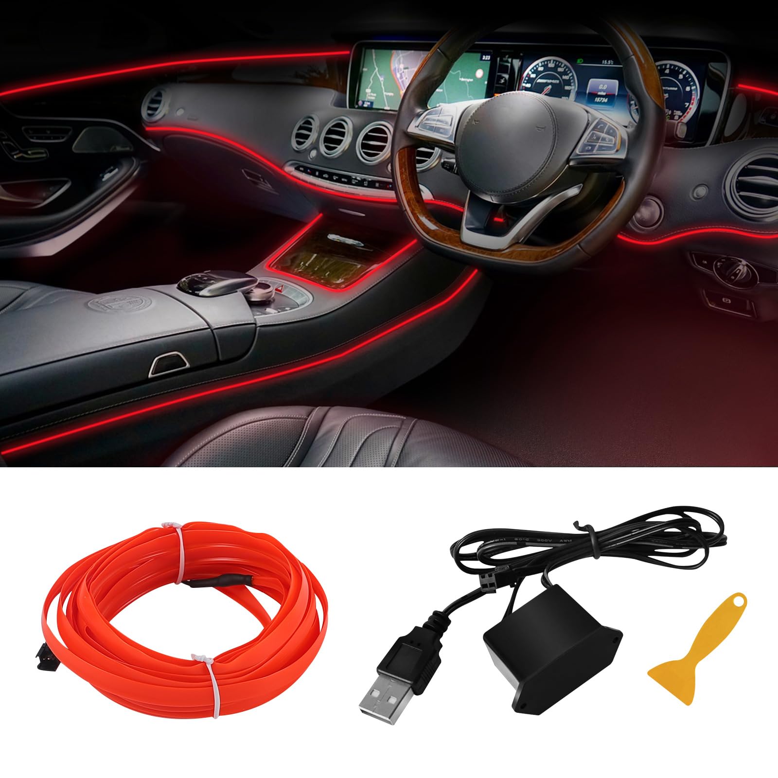 Strisce LED Per Auto USB Da 1.8m Luci Multicolori Interni: Facili Da Installare Con Telecomando E Vari Effetti