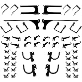 Wall Control 52-Piece Metal Hook Assortment - Black Steel Tool Board Hooks, Bulk Pack - Multi-Style Set Slotted Metal Pegboard Only - Garage, Shop, Kitchen, Home Storage Organization