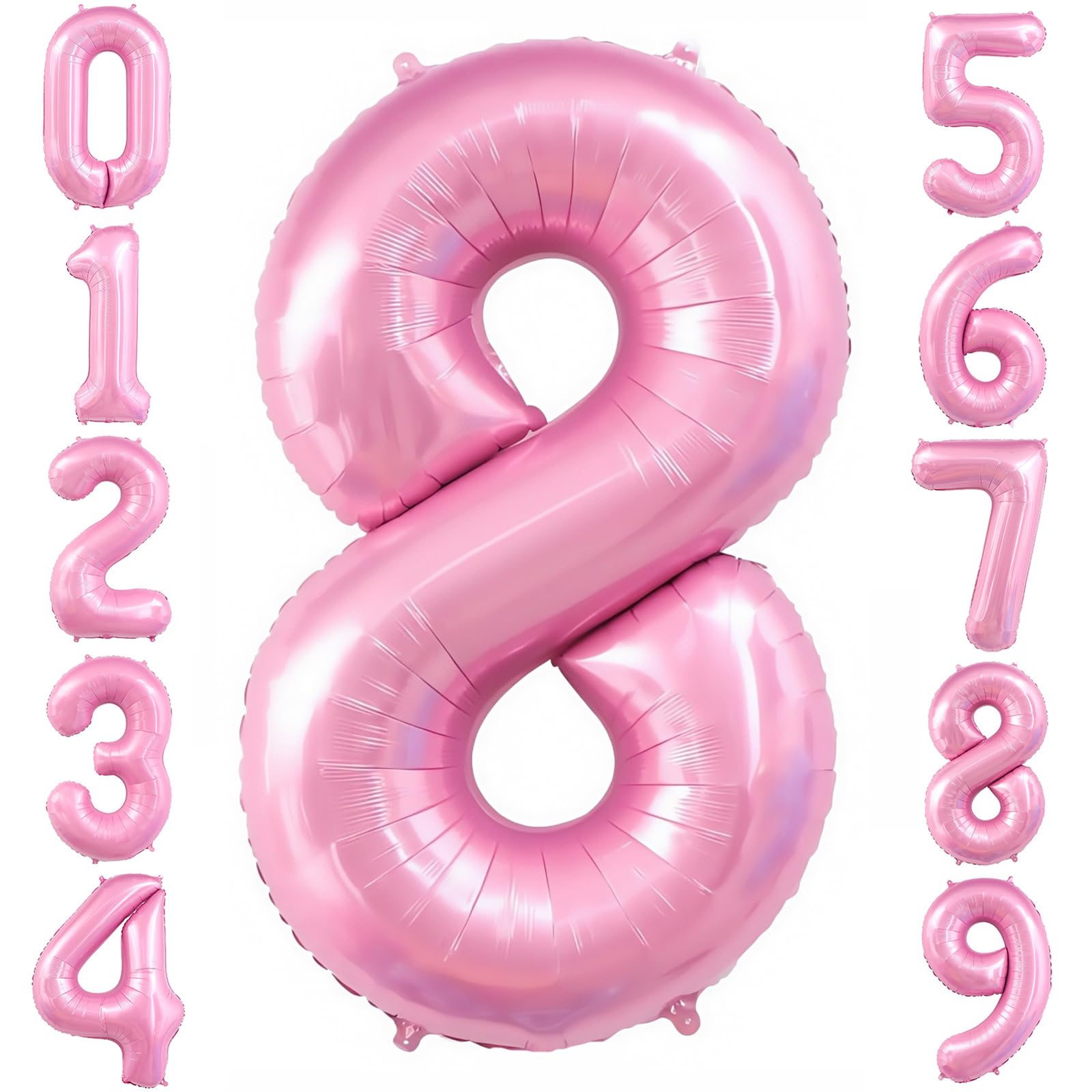 Photo 1 of Pastel Pink 8 Balloon, Light Pink 8 Balloons Number,40 Inch Helium Foil Mylar Number 8 Balloon for Birthday Party