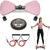 Waist Twister Board with Digital Counter &amp; Resistance Bands, 330 lb | Noiseless Waist Twister Machine for Home Exercise, Fitness Equipment Ideal for Women to Burn Belly Fat and Tone Body