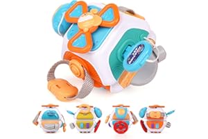 AGIRLGLE 10 in 1 Busy Cube Baby & Toddler Toys, Montessori Sensory Busy Board Travel Toys for Toddlers Interactive infants baby toys, Activity Cube Center Educational Learning Fidget Toys 18-36 Month for Kids