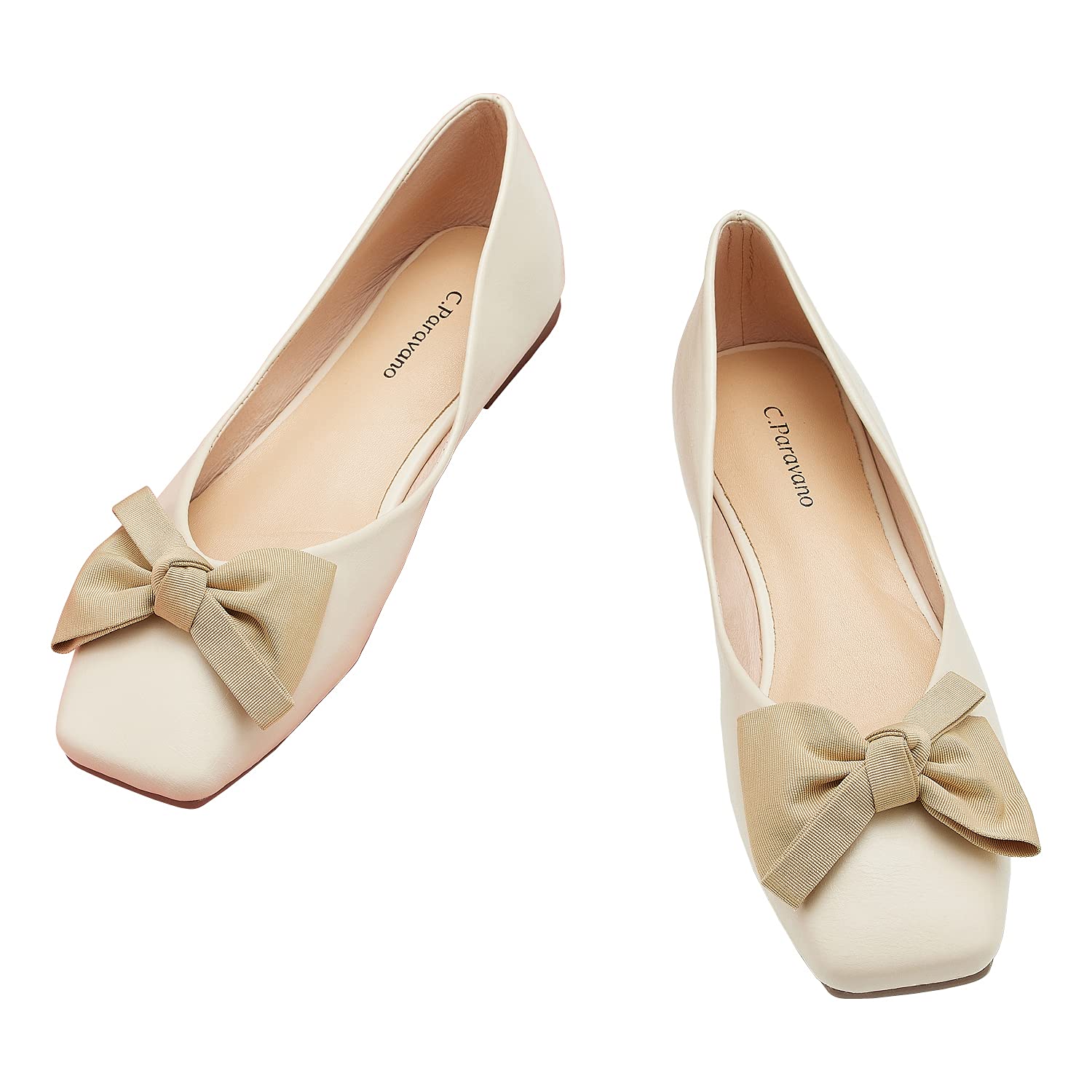 C.Paravano Women's Flats I Square Toe Shoes for
