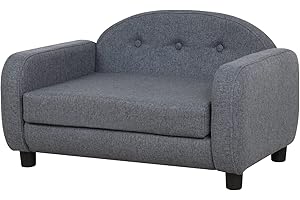 AFBKSS&BB Pet Sofa, Modern Dog Bed, Cat Sofa Bed Puppy Couch Mini Dogs Pet Couch Bed with Linen Cover, Animal Pet Bed (Gray)
