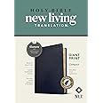NLT Compact Giant Print Bible, Filament Enabled (LeatherLike, Navy Blue Cross, Indexed, Red Letter)