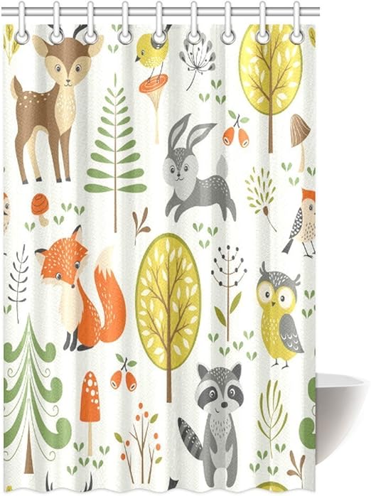 Amazon Com Interestprint Summer Forest Pattern With Cute Woodland