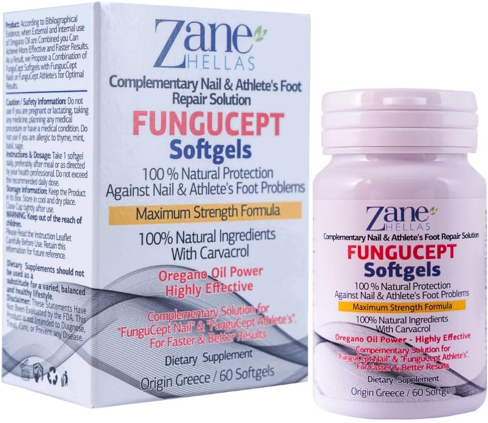 Zane Hellas FunguCept Softgels. for Faster and Better Results. Supportive Softgels for FunguCept Nail & FunguCept Athlete’s.60 Softgels