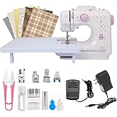 Panrilad Sewing Machine for Beginners with Extension Table and Sewing Supplies Set,Portable Kids Sewing Machine with Foot Ped