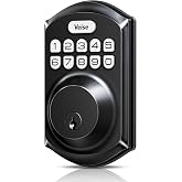 Veise VE001 Keyless Entry Deadbolt, Electronic Keypad Lock, Matte Black | ANSI Grade 3 Security, 20 User Codes, Low Battery Alert, IP55 Waterproof, One Touch Lock, Anti-Peep Password &amp; 2 Backup Keys