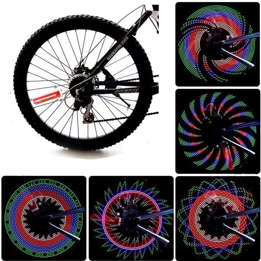 JAMSWALL Bike Rim Lights Colorful 32 LED Wheel Signal Lights for Bike Without battery