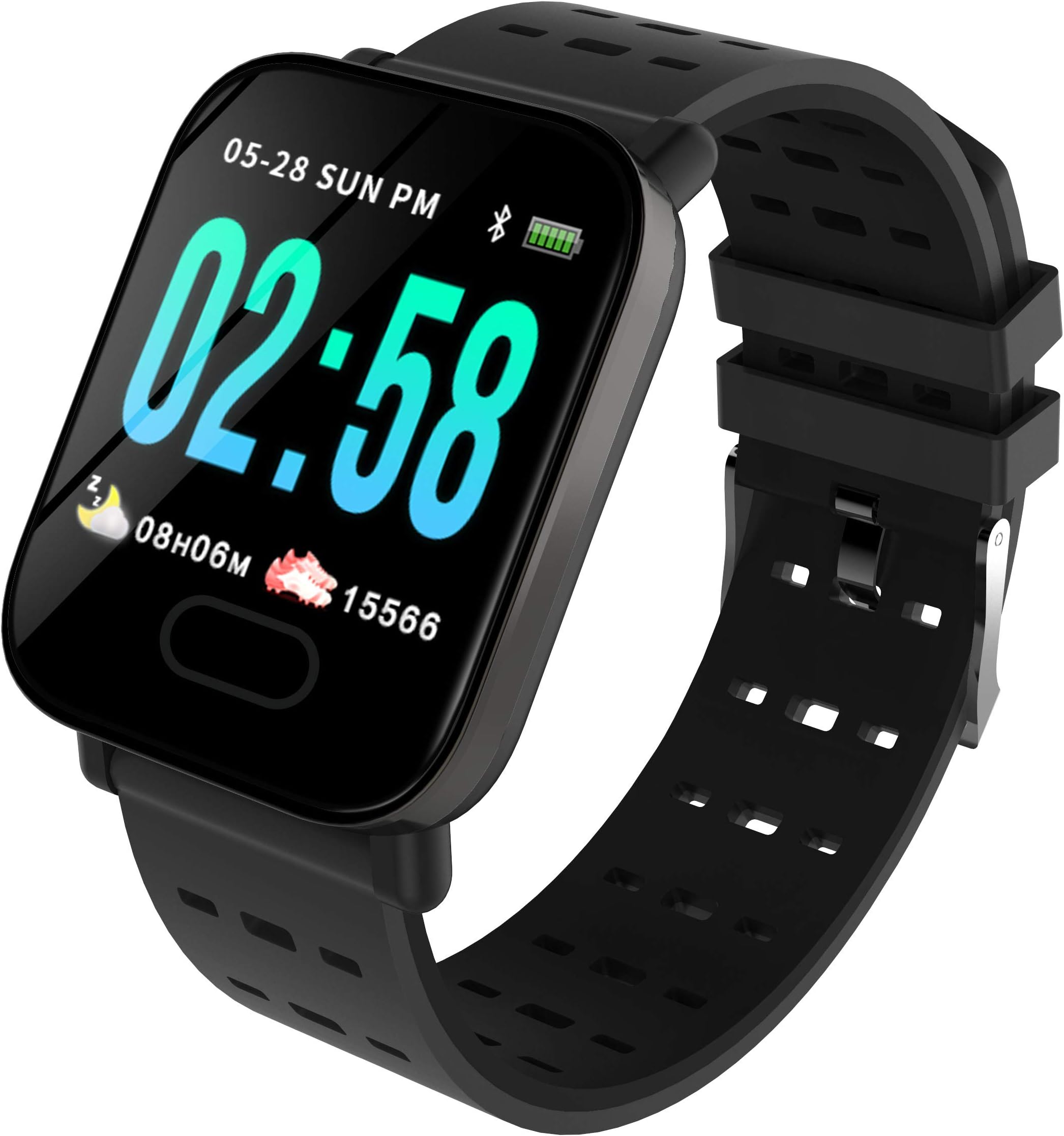 Hoteon A6 Fitness Tracker HR, Activity Tracker with Heart Rate Monitor Watch, IP67 Waterproof Smart Wristband with Calorie Counter Watch Pedometer Sleep Monitor for Kids Women Men … (Black)