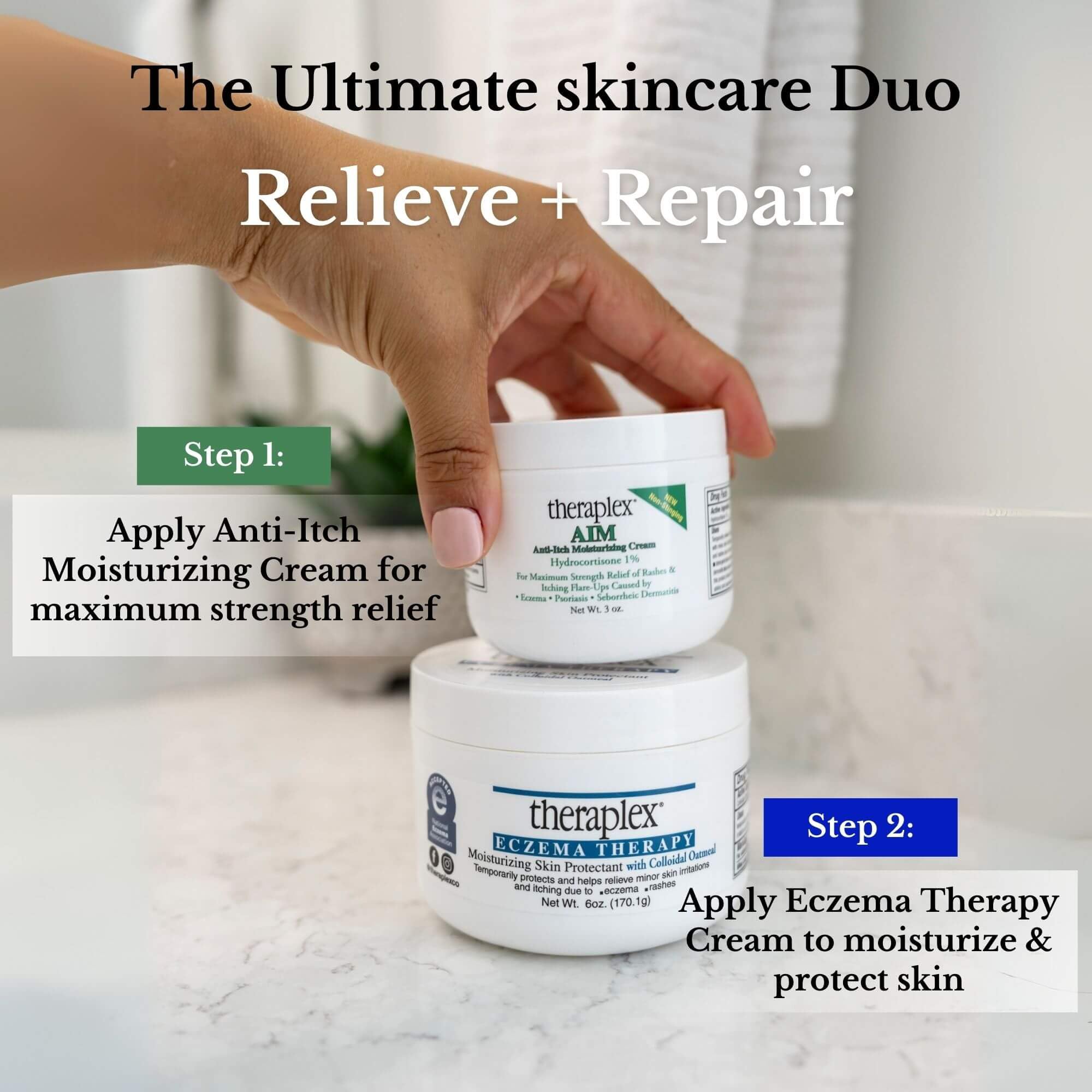 Theraplex Eczema Therapy (6 oz) - Moisturizing Skin Protectant with Natural Colloidal Oatmeal, Noncomedogenic, and Hypoallergenic, Fragrance-Free - National Eczema Association Seal of Approval