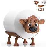 Highland Cow Toilet Paper Holder Funny Cute Bathroom Decor for Christmas | Funny Christmas Holiday Gift, Free Standing Bathroom Decor, Cute Tissue Roll Stand, Farmhouse Highland Cow Design