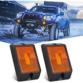 Nilight Side Marker Light 2PCS Square 3LED Amber Indicator Lights | Reflective Lens Surface Mounted Waterproof For 12V Truck Trailer Boat RV