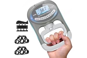ENAUD Grip Strength Tester Hand Dynamometer - Grip Strength Trainer Electronic Hand Gripper Strengthener Wrist Exerciser Meter Digital Training Gauge 265 Lbs / 120 Kgs for Sport School Home Use