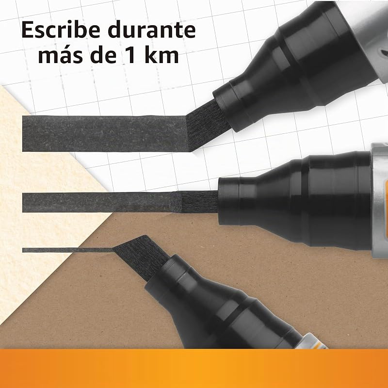 Bic marking 2300 ecolutions - caixa com 12, marcadores permanentes ponta média de cinzel, preto