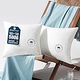 Phantoscope 18x18 Outdoor Pillow Inserts - Pack of 2 Waterproof Couch Throw Pillows, Cushion Sham Stuffer for Patio and Porch Furniture