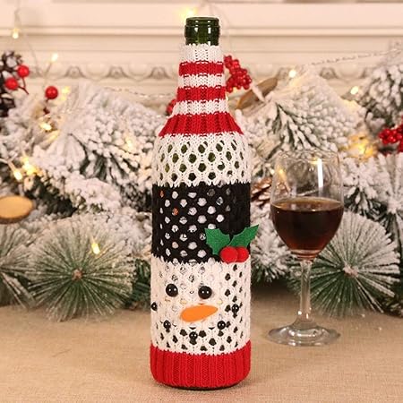 Idee Cucina Natale.Gkjhkjhty Calza Della Befana Idee Vecchi Modelli 3pcs Lot Decorazione Della Tabella Di Elementi Di Natale Pupazzo Vino Filato Manicotto Raffreddamento Della Bottiglia Vuota Prop Amazon It Casa E Cucina