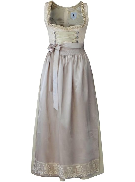 Alpenmärchen Langes Dirndl aus Exklusiver Kollektion inkl. Schürze Gr.34-60