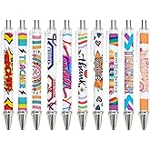 Kicpot 10pcs Teacher Pens Fun Cool Funny Cute Pens Set Best Teachers Appreciation Gifts in Bulk Pens for Writing Preschool Stationery School Office Supplies