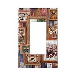 Rustic Lodge Bear Deer 1 Gang Rocker Light Switch