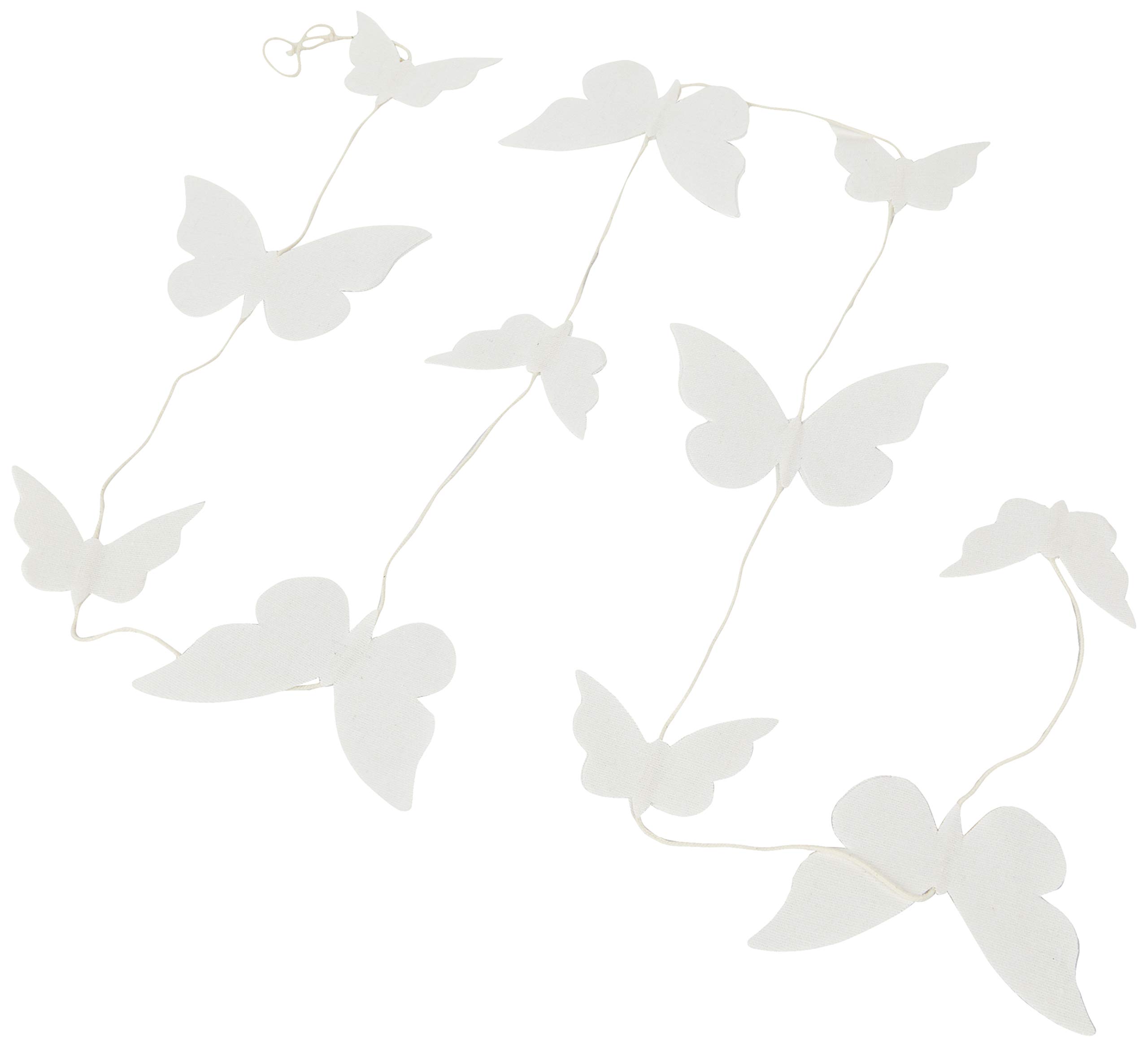 Mopec A284 Cotton Butterfly Garland, White, 1.5 m, One Size