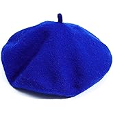 IHAUIUE Solid Color Berets Hat Wool Classic French Hats Simple Warm Painters Caps for Women, Ladies, Girls