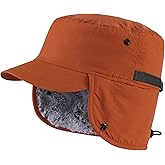 Connectyle Men's Winter Hat with Visor Warm Earflaps Hat Fully Lined Faux Fur Baseball Cap Trapper Hunting Hats