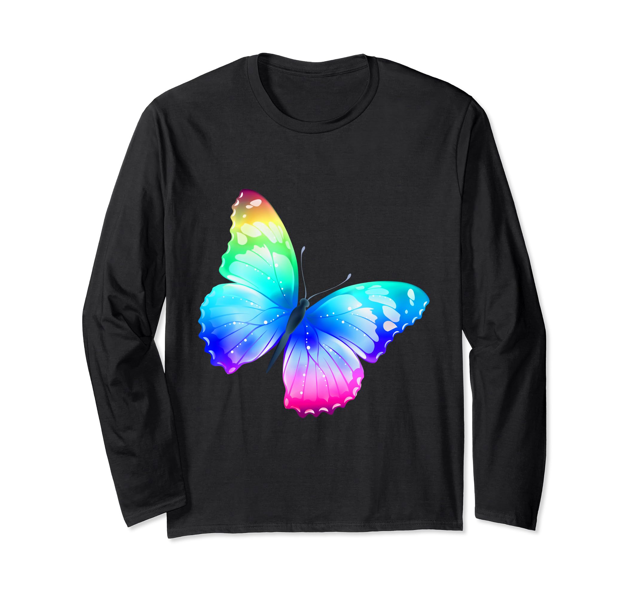 Monarch Butterfly Magic Rainbow Flutter of Butterflies Long Sleeve T-Shirt