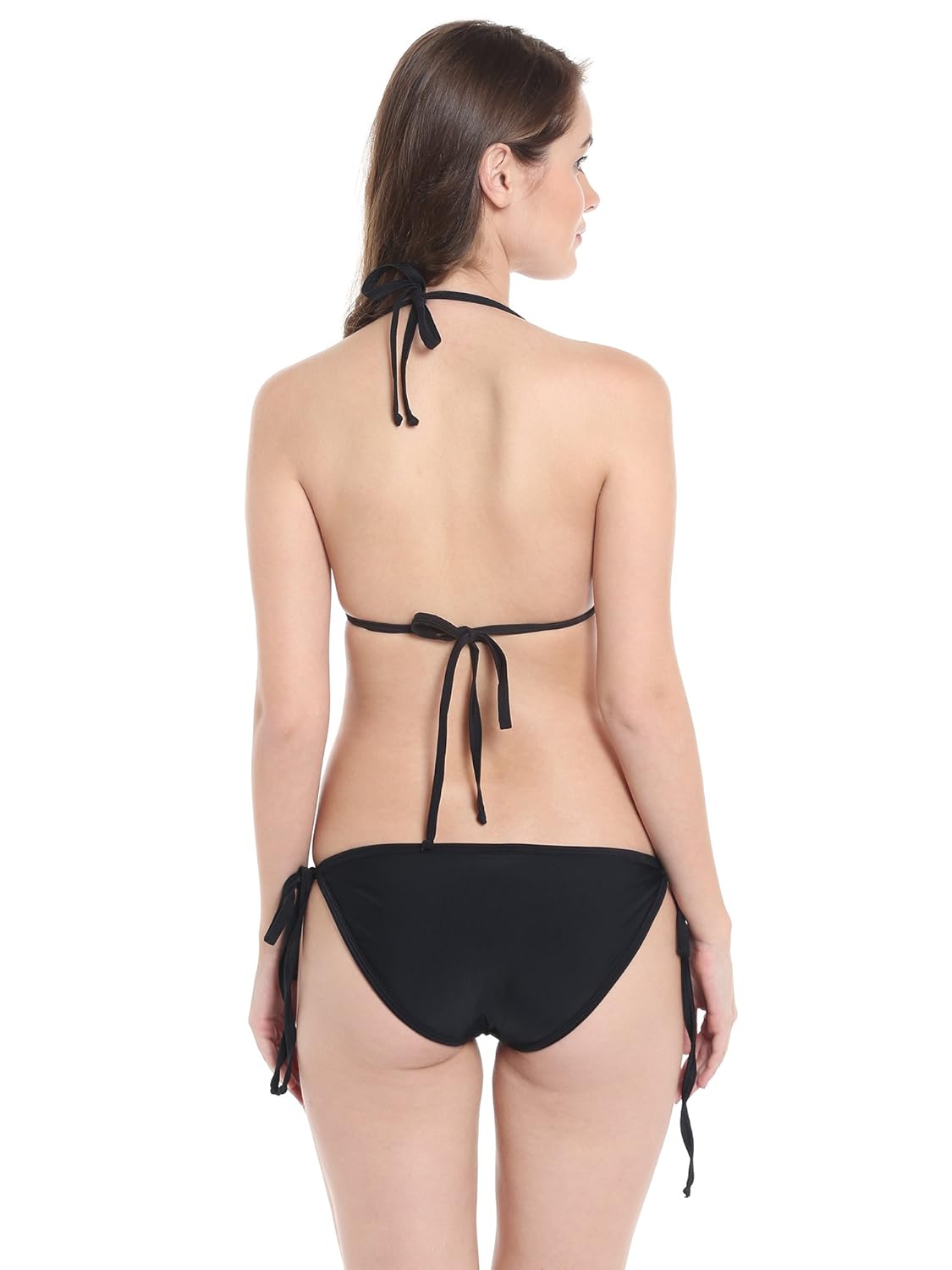 nidhi munim women's classic black halter tie ups & back tie detailing stringini