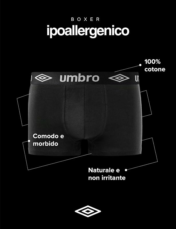 Mutande Boxer Uomo 100% Cotone, Set da 5, Nero CLA (M)