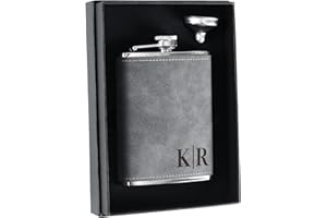 Custom Best Man Groomsmen Gift, 8 oz Personalized Initial Hip Flask for Men, Stainless Steel Engraved Flask for Wedding, Hiki