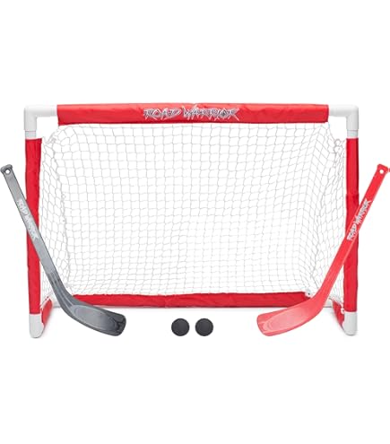 Set Mini Porte Hockey Winnwell - Con 2 Bastoncini, Palla, Rete E Bersaglio, Per Allenamento Indoor - Foto 6