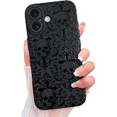 KANGHAR Designed for iPhone 17 Case, Black Goth Aesthetic Skull | Cool Gothic Cross Design for Women Men Boys, Full Camera Protection, Slim Fit Soft TPU Shockproof Protective Cover