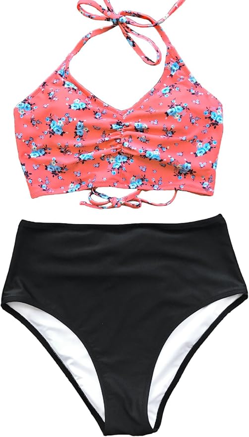 Costume da bagno La Blanca vita alta fondo indaco marinaio righe