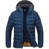 SWISSWELL Mens Lightweight Puffer Jacket with Hood Quilted Insulated Water-Resistant Coat Warm Winter Zip Up Hooded Jacket