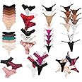 abandi Women's Underwear Variety Pack Panties, Kinds of T-Back G-String Thongs, Lacy Briefs Hipsters Bikinis Undies Assorted