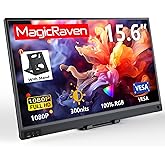 MagicRaven Portable Monitor, 15.6" 1080P Laptop Screen Extender, Lightweight Dual USB C HDMI Second Computer Gaming Screen wi