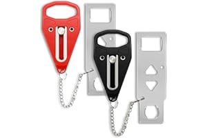 Goasion Hotel Door Locks for Travelers Portable Door Lock Home Security Door Locker Protecting Your Family Prevent Unauthorized Entry for Traveling Hotel Home Bedrooms Apartment College Dorms (2 Red)